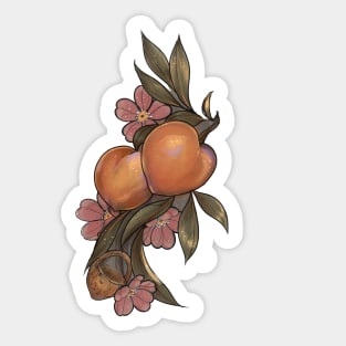 Neo traditional Georgia peach Sticker